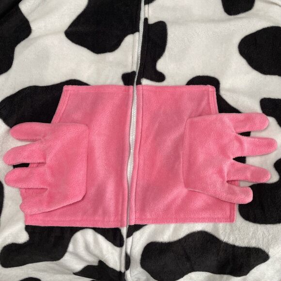 Tipsy Elves Cow Halloween Costume Unisex Jumpsuit Pockets Full Zip XL NWT - Picture 6 of 16